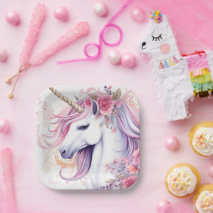 Süßes magisches Einhorn Pappteller