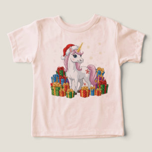 Süßes magisches Weihnachts-Einhorn mit Santa-Hut