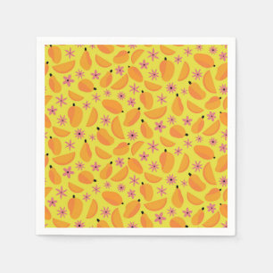 Süßes Mango-Frucht- und Blumenmuster Serviette