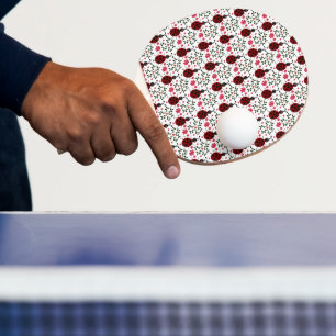 Süßes Marienkäfer-Blumen-Nahtloses Muster Tischtennis Schläger