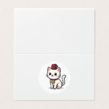 Süßes marokkanisches Kawaii-Katze mit Fez-Aufklebe