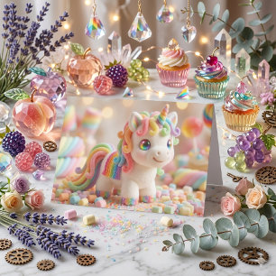 Süßes Marshmallow-Einhorn-Geburtstags- Karte