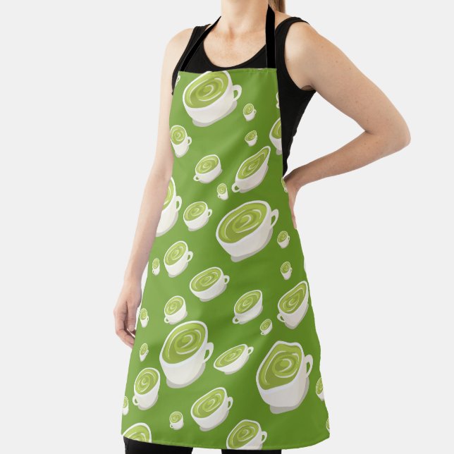 Süßes Matcha-Latte-Muster verliebt Schürze (InSitu)