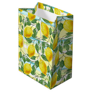 Süßes mediterranes Sommer-Limonen-Fruchtkunstmuste Mittlere Geschenktüte