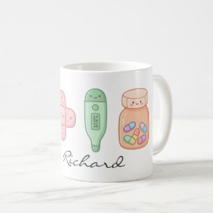 Süßes medizinisches Werkzeug Cartoon-Set Kaffeetasse