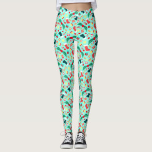 Süßes Meergrün-Weihnachtsmuster Farbige Feiertage Leggings