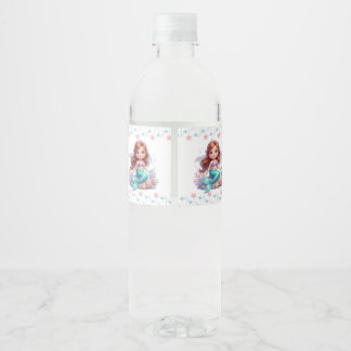 Süßes Meerjungfrau-Baby-Shower-Wasserflaschenetike Wasserflaschenetikett