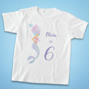 Süßes Meerjungfrau Geburtstagsmädchen-Shirt Alter  T-Shirt