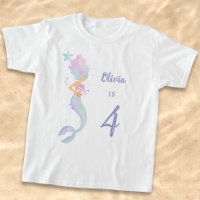 Süßes Meerjungfrau Geburtstagsmädchen-Shirt Alter