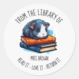 Süßes Meerschweinchen beim Bücherlesen Sticker   B