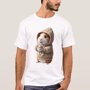 Süßes Meerschweinchen in einem gestrickten Pullove T-Shirt