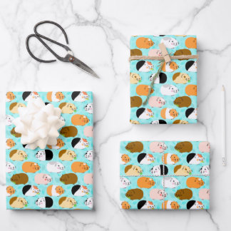 Süßes Meerschweinchen-Muster Geschenkpapier Set