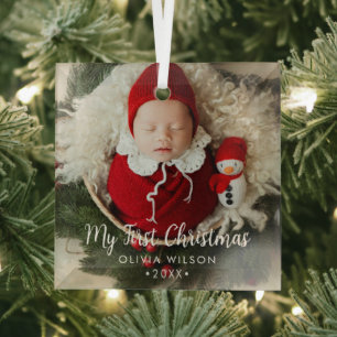 Süßes mein erstes Weihnachten neugeborenes Baby-Fo Ornament Aus Glas
