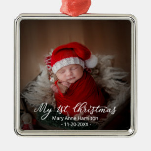 Süßes mein erstes Weihnachten neugeborenes Baby-Fo Ornament Aus Metall