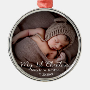Süßes mein erstes Weihnachten neugeborenes Baby-Fo Ornament Aus Metall