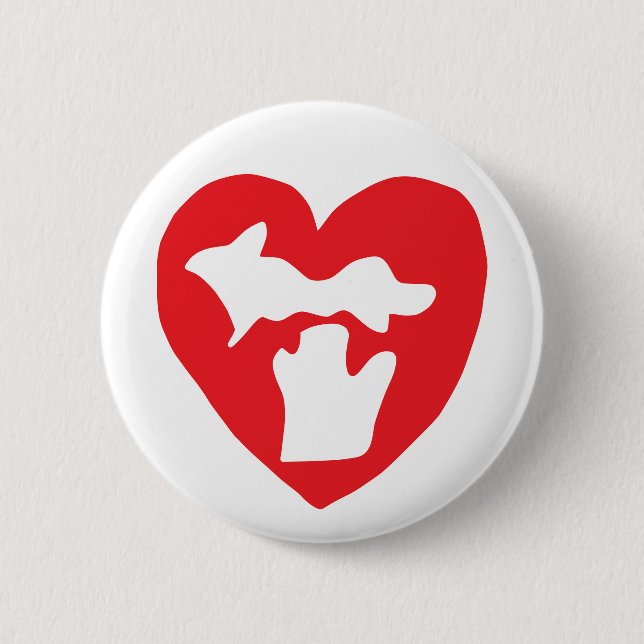 Süßes Michigan Pride Herz Button (Vorderseite)