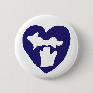 Süßes Michigan Pride Herz Button