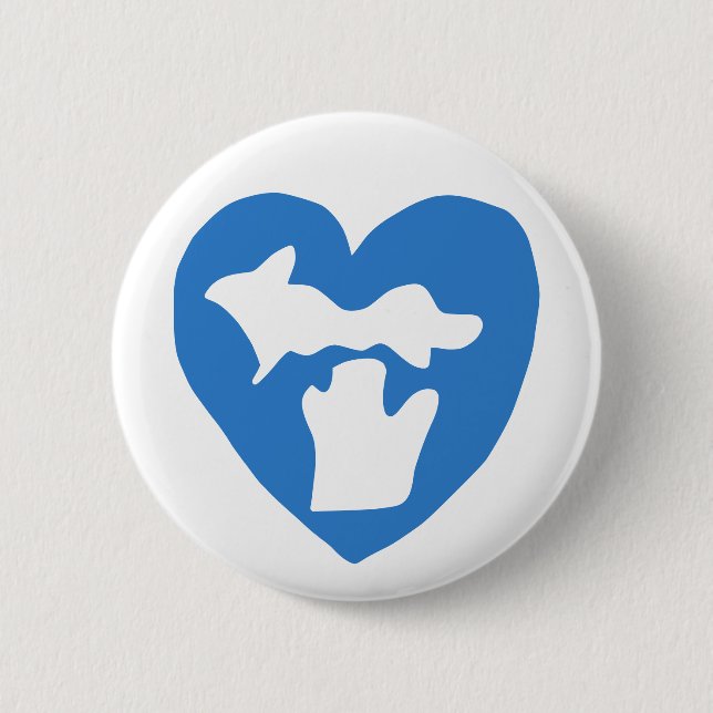 Süßes Michigan Pride Herz Button (Vorderseite)