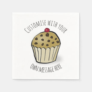 Süßes Mini-Muffin mit individuellem Text Serviette
