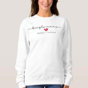 Süßes minimalistisches Beagle-Mama-Skript Sweatshirt