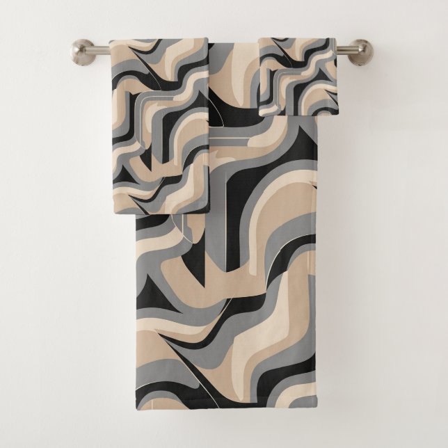 Süßes minimalistisches Fliesenmuster  Badhandtuch Set (Insitu)
