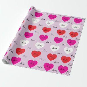Süßes minimalistisches Herz-Liebesmuster  Geschenkpapier
