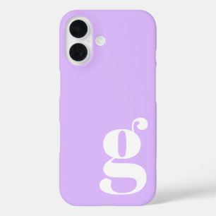 Süßes minimalistisches Monogramm in Lavendelpurpur iPhone 16 Hülle