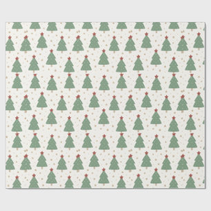 Süßes minimalistisches Weihnachtsbaum-Muster – Fes Geschenkpapier