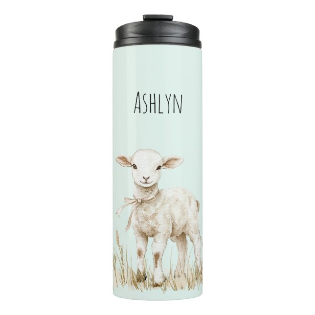 Süßes Minz-Lamm Ostern Thermosbecher (Vorderseite)