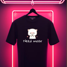 Süßes Mochi-Katzen-T-Shirt – 'Brauche Mehr'