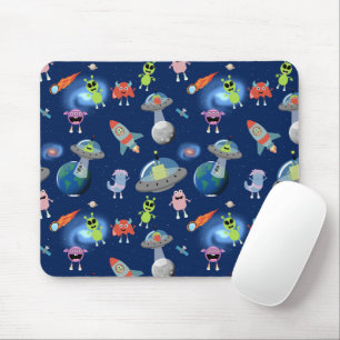 Süßes modernes Alien-Weltraum-Kinder-Muster Mousepad