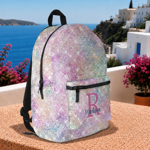 Süßes modernes Einhorn rosa falscher Glitter Monog Bedruckter Rucksack