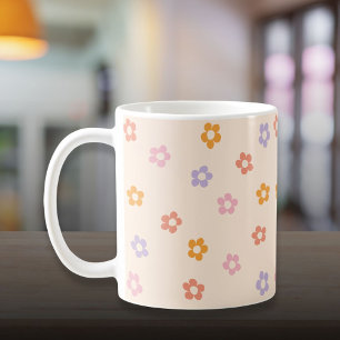 Süßes modernes gefärbtes Gänseblümchen-Muster Kaffeetasse