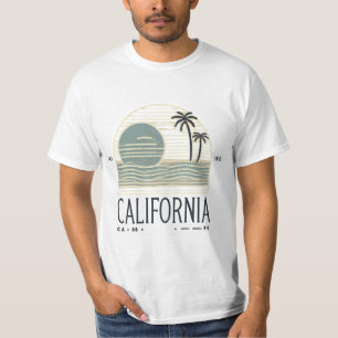 Süßes modernes kalifornisches Stranddesign Palme T-Shirt