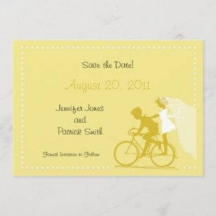 SÜßES modernes Paar auf dem Fahrrad Save-the-Date Save The Date