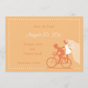 SÜßES Modernes Paar auf Fahrrad Save-the-Date Save The Date