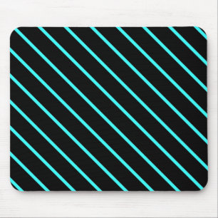 Süßes Monogramm aqua schwarze Streifen All-Over-Pr Mousepad