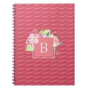 Süßes monogrammiertes abstraktes Rosa und rosa Kor Notizblock