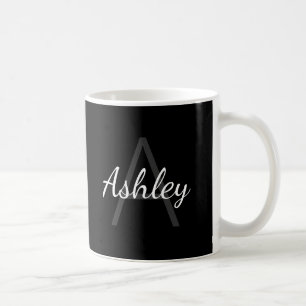 Süßes monogrammiertes Mädchenname Schwarz & Weiß Kaffeetasse