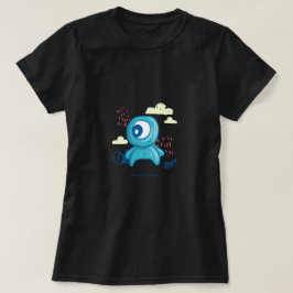 Süßes Monster-Cartoon-Charakterdesign | Blaues Doo T-Shirt