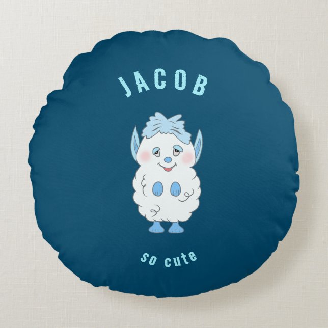 Süßes Monster Rundes Kissen (Vorderseite)