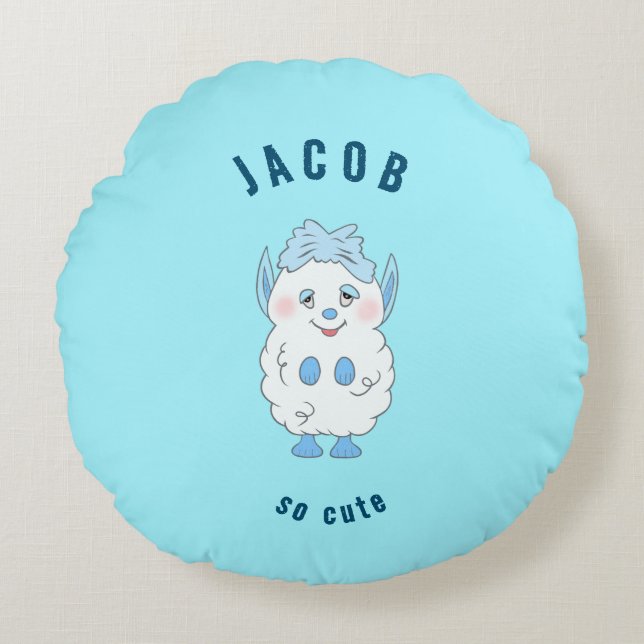 Süßes Monster Rundes Kissen (Vorderseite)