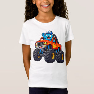 Süßes Monster-Truck-Kinder-T-Shirt – Spaßiger blau T-Shirt