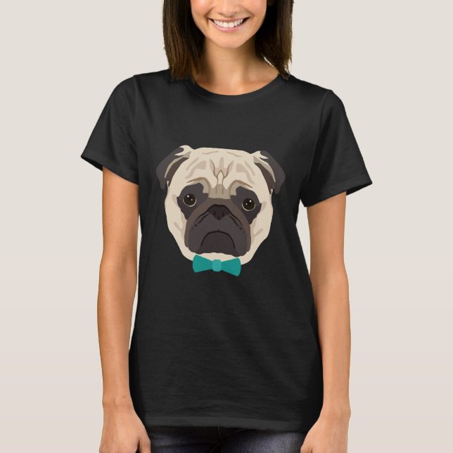 Süßes Mops-Gesicht-Vektor 967 T-Shirt (Vorderseite)