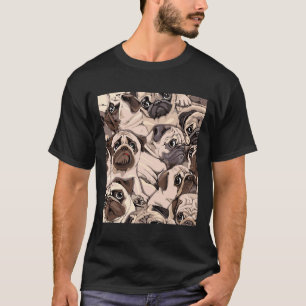 süßes Mops-Hund-Muster 320 T-Shirt