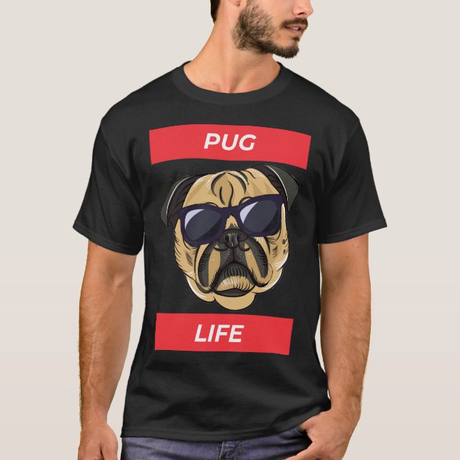 Süßes Mops-Leben - Lustig 275 T-Shirt (Vorderseite)