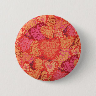Süßes Mosaik-Herzen-Design Button