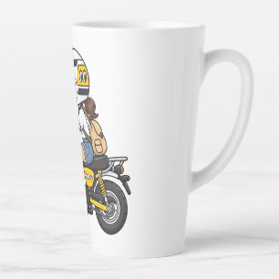 Süßes Motorrad Mädchen – Cartoon auf gelbem Mini-M Milchtasse