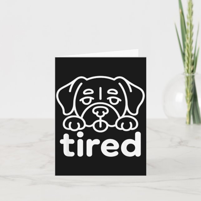Süßes müdes Hundedesign Karte (Vorderseite)