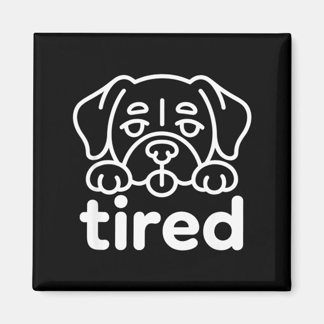 Süßes müdes Hundedesign Magnet (Vorne)